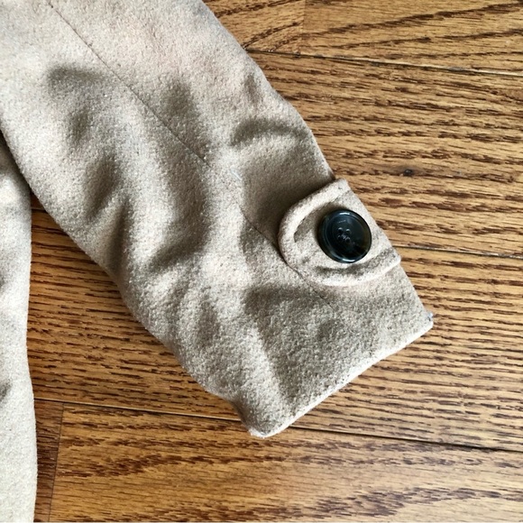 Old Navy Double Breasted Camel Tan Wool Peacoat Toddler Girl Size 18-24 Months - Picture 8 of 11